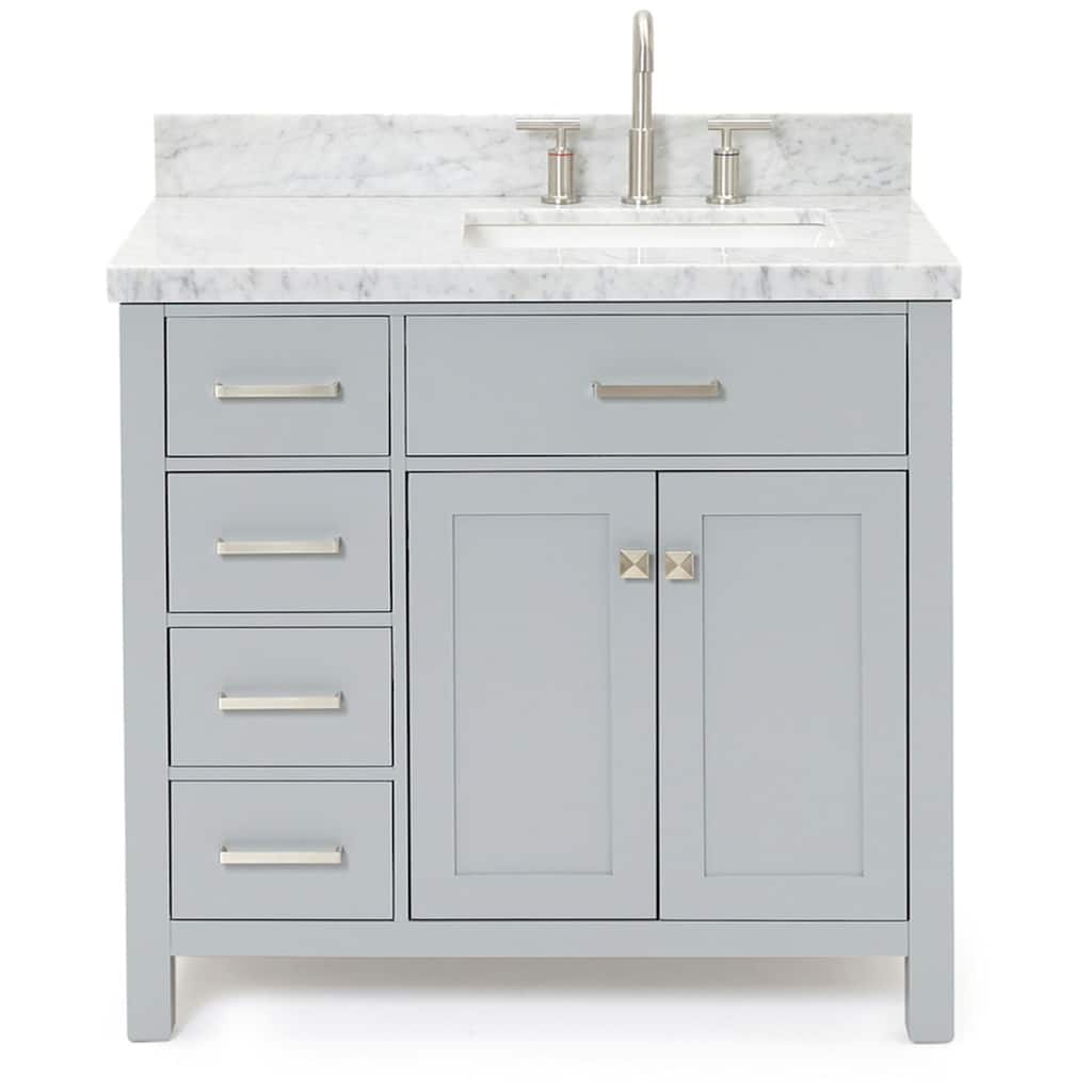 Ariel H037SRCWRVO Bristol 36" Thick Carrara Marble Vanity Top
