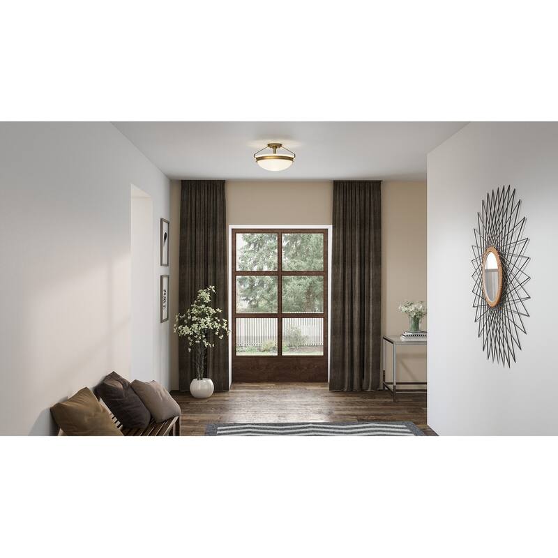 Quoizel Semi-Flush Mount 2-Light Semi-Flush Mount in Weathered Brass