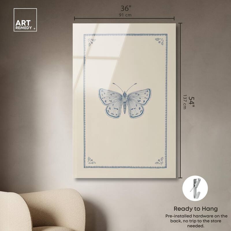 Blue Butterfly II Acrylic by Art Remedy, Ready to Hang