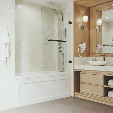 VIGO Rialto Clear Bathtub Door
