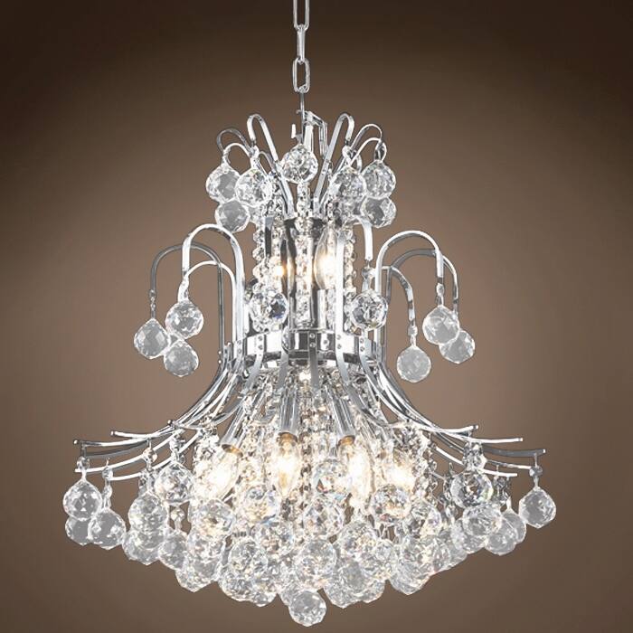 Contour 10 Light 19" Chrome Chandelier With Clear European Crystals - 23.00