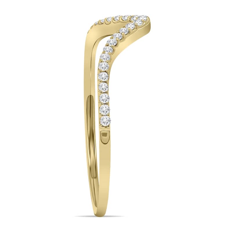 Marquee 1/8 Carat Diamond V Ring in 14K Yellow Gold