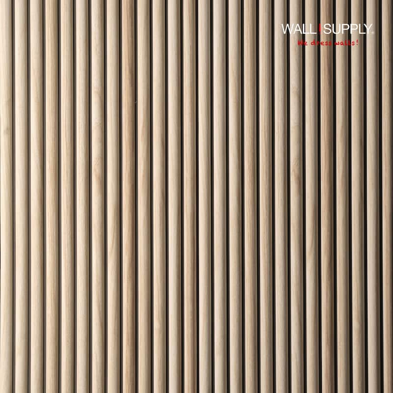 Wall!Supply Ultralight Linari Round HD Printed Wall Panel - 3D EPS Foam Wall Panels - Set of 4 Panels (24.97 sq ft) - Natural