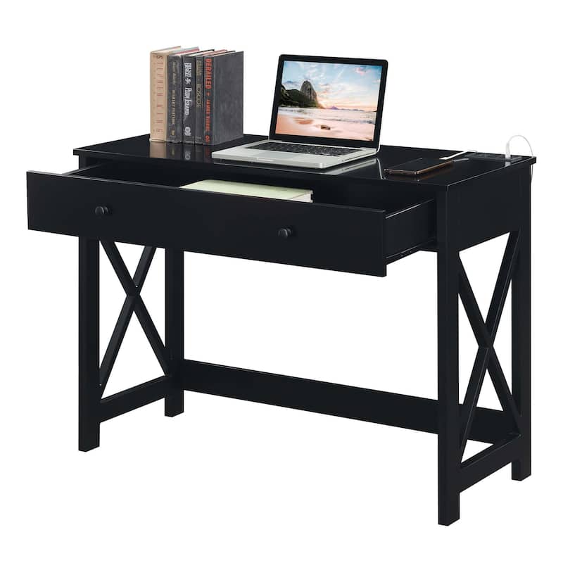 Convenience Concepts Oxford 1 Drawer 42" Desk with Charging Station