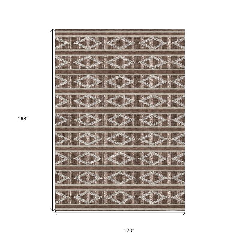 HomeRoots Geometric Transitional Rectangle Outdoor Rug