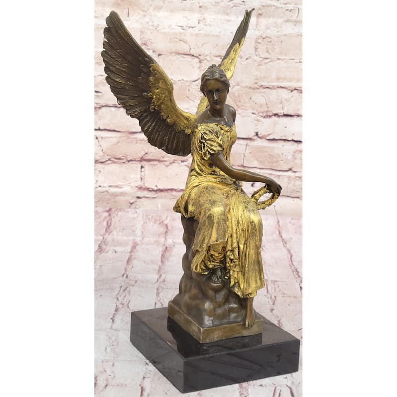 Art Deco Xmas Christmas Angel Bronze Sculpture Louver Museum Quality Home Decor