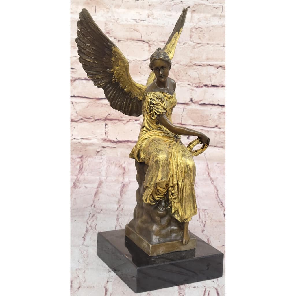 Art Deco Xmas Christmas Angel Bronze Sculpture Louver Museum Quality Home Decor