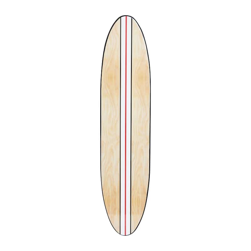 Lacquered Wood Surfboard Wall Décor - White