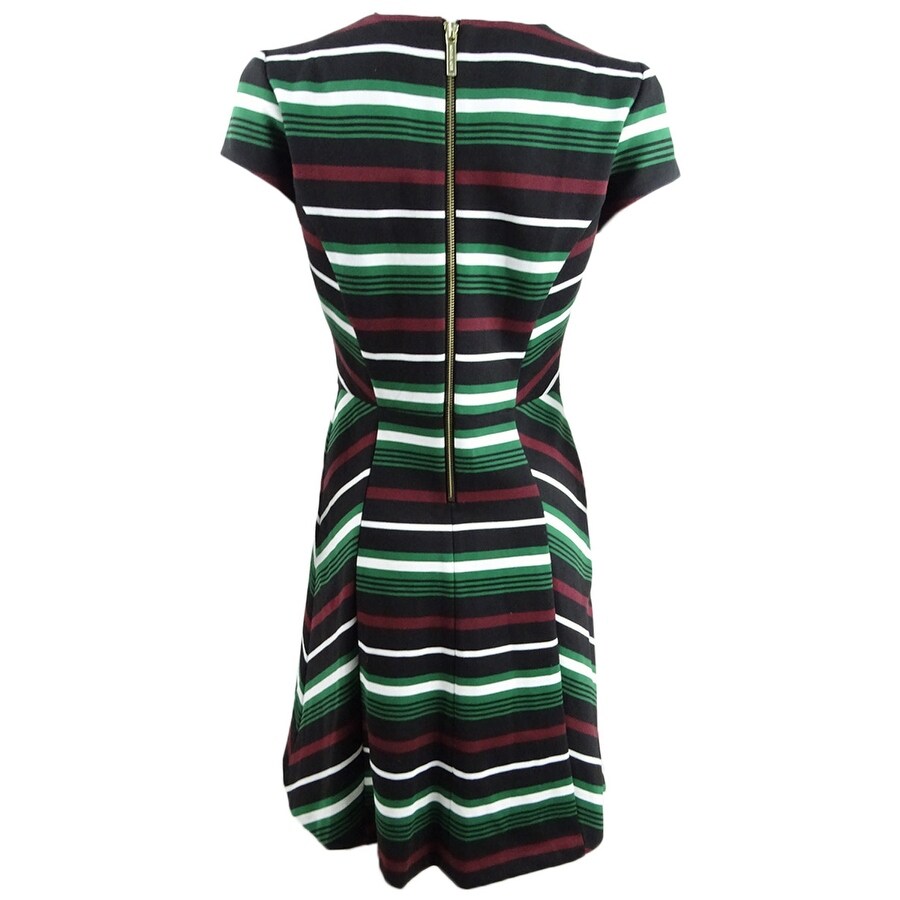Michael Michael Kors Women's Striped A-Line Dress (4, Black Multi) - Overstock - 41166959 Michael Michael Kors Women's Striped A-Line Dress (4, Black Multi) - Overstock - 41166959