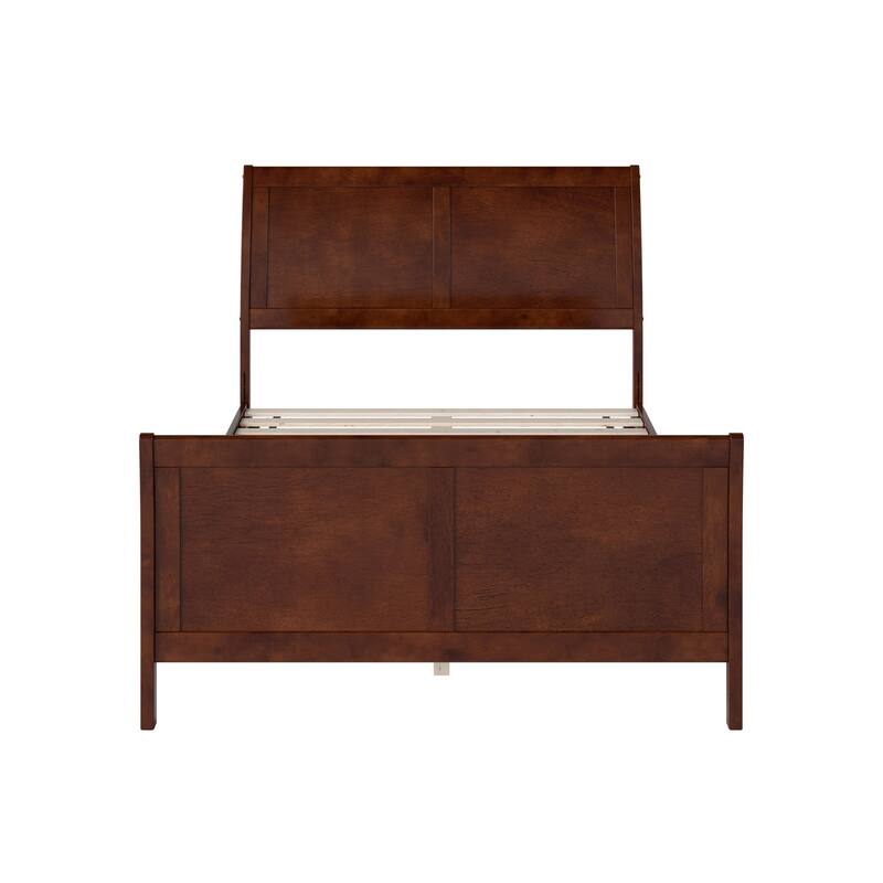 Valencia Solid Wood Low Profile Sleigh Platform Bed with Matching Footboard