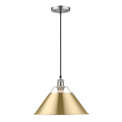 Orwell 14" Wide Large Pendant in Pewter with Brushed Champagne Bronze - Silver