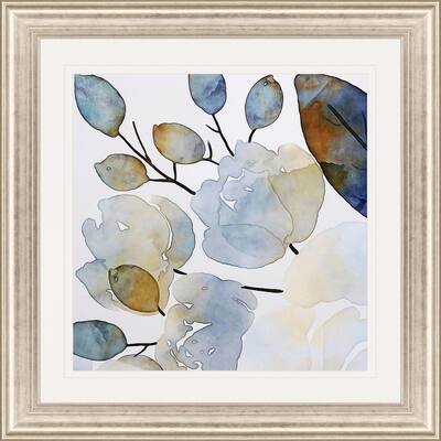 Watercolour Floral II Framed Art Giclee Under Glass - Blue