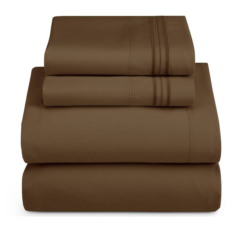 Nestl Ultra-soft Deep Pocket Bed Sheet Set - Short Queen/RV - Chocolate Brown
