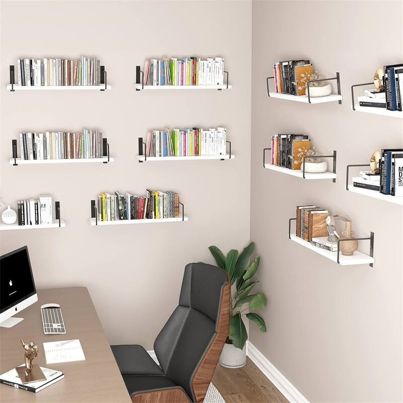 24 Inches Easy to Install Wall Mounted Shelves - 6"D x 24"W x 6"H