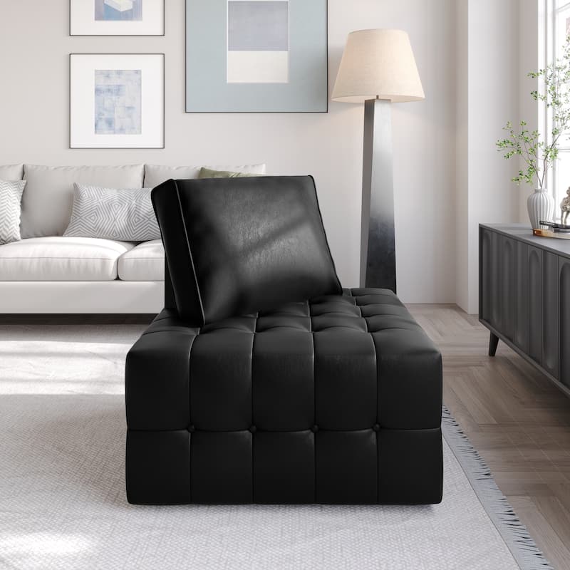 CraftPorch Elegance Button-Tufted PU Upholstered Corner Seat