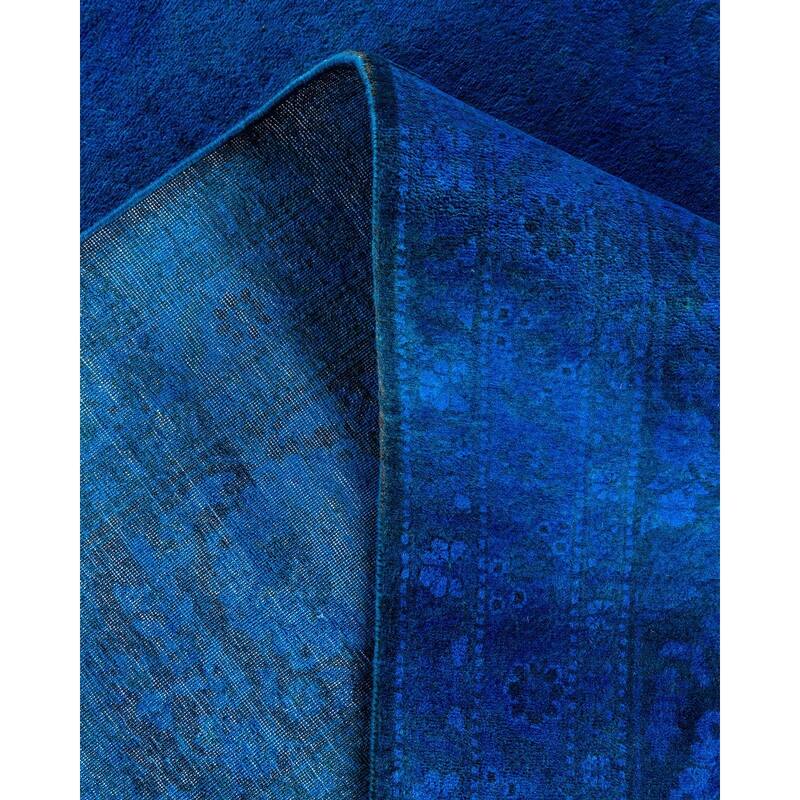 Fine Vibrance One-of-a-Kind Hand-Knotted Area Rug - Blue, 9' 1" x 12' 6" - 9' 1" x 12' 6"