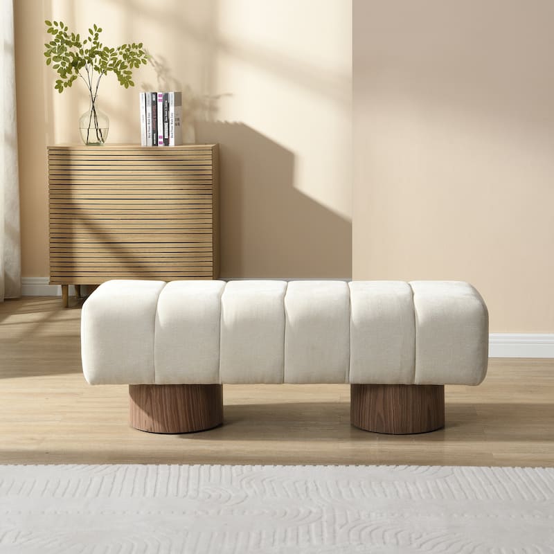 Modern Bench with Tufted Cushionon,Space-Saving Solution for Apartments