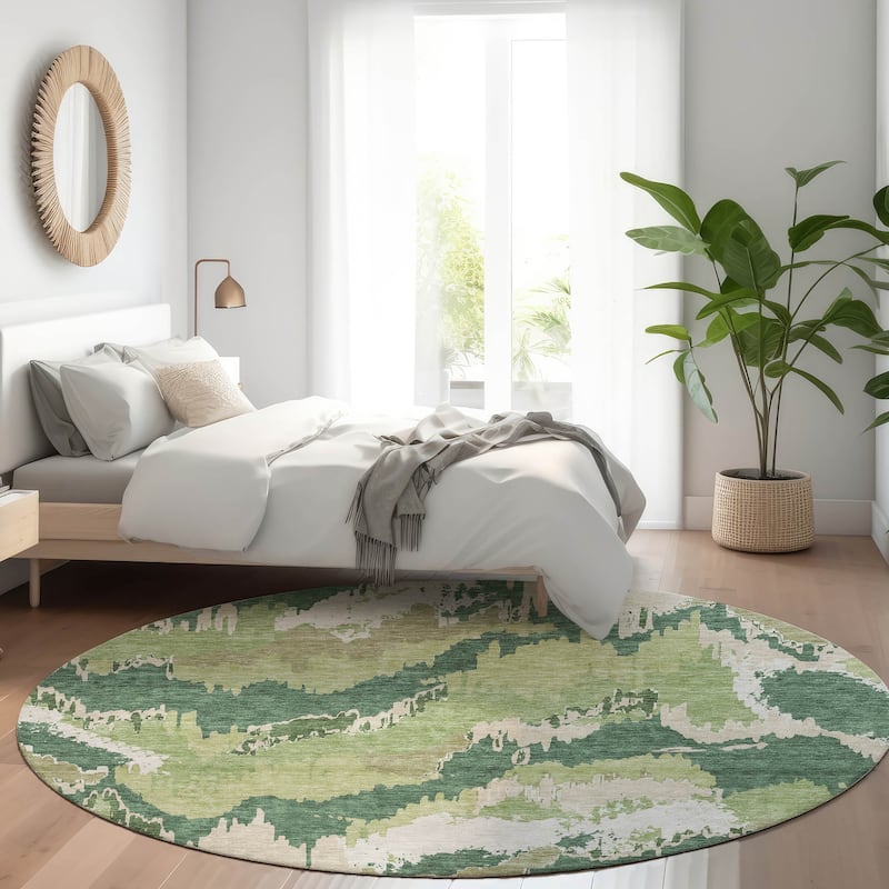Machine Washable Indoor/ Outdoor Chantille Ombre Abstract Rug