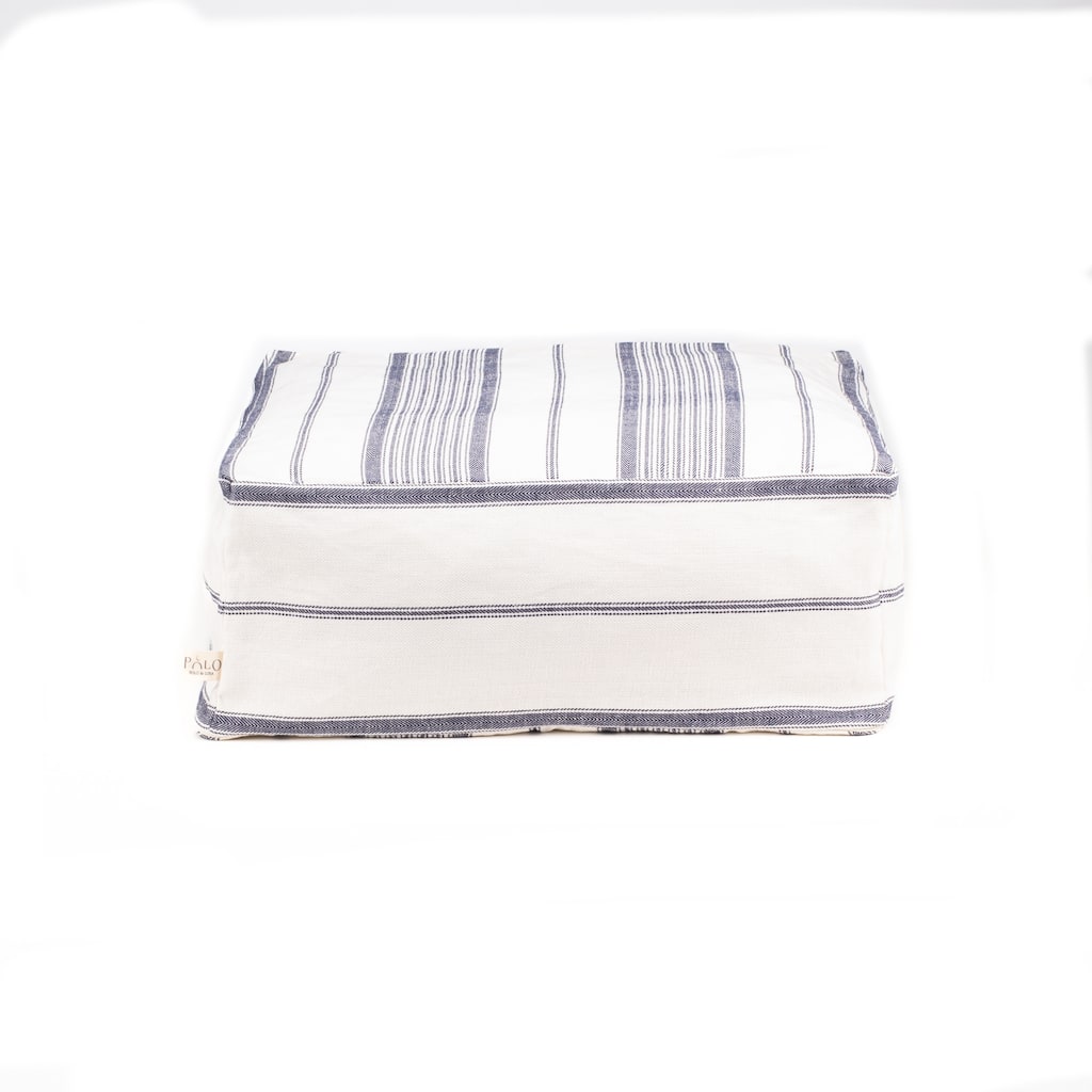 Polo & Luna Del Mar Pet Bed Cushion Cover - Ivory/Blue Stripe - Ivory, Blue Stripe