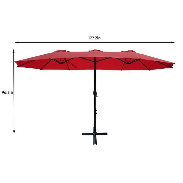 Shop Black Friday Deals On Morigio 15x9 Foot Rectangular Outdoor Patio Umbrella By Havenside Home Overstock 30701799