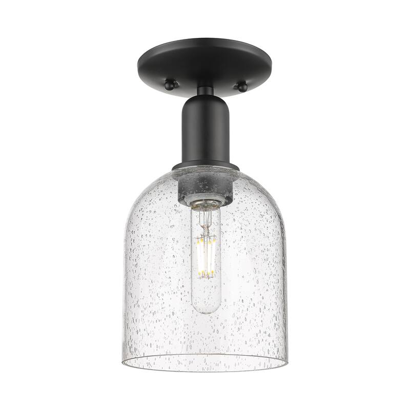 Innovations Lighting Endless Possibilities Arcadia - Bella - 1 Light 6" Semi-Flush Mount - Seedy/Matte Black