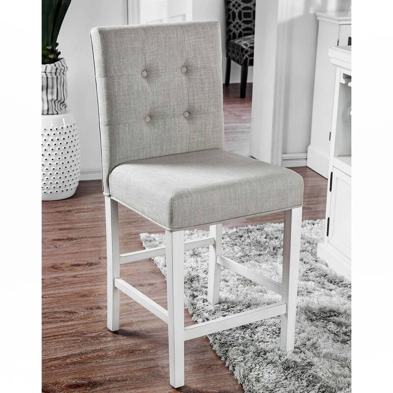 Set of 2 Fabric Counter Height Chair - Light Gray