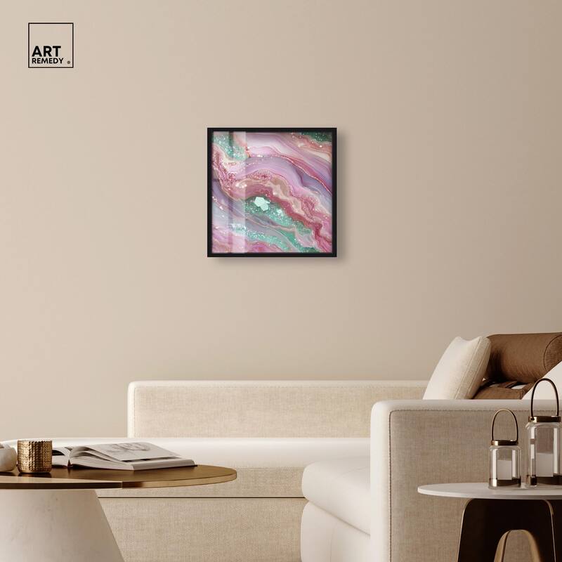 Pink and Mint Crystal II Shadowbox by Art Remedy