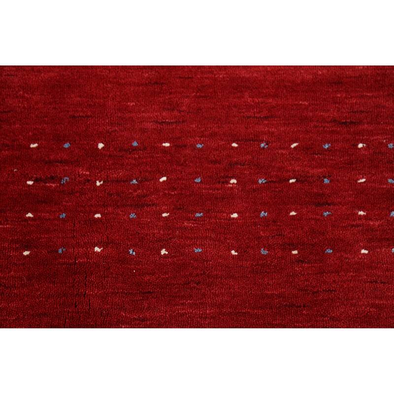 Gabbeh Oriental Area Rug Hand-Knotted Tribal Red Wool Carpet - 6'6"x 9'8"