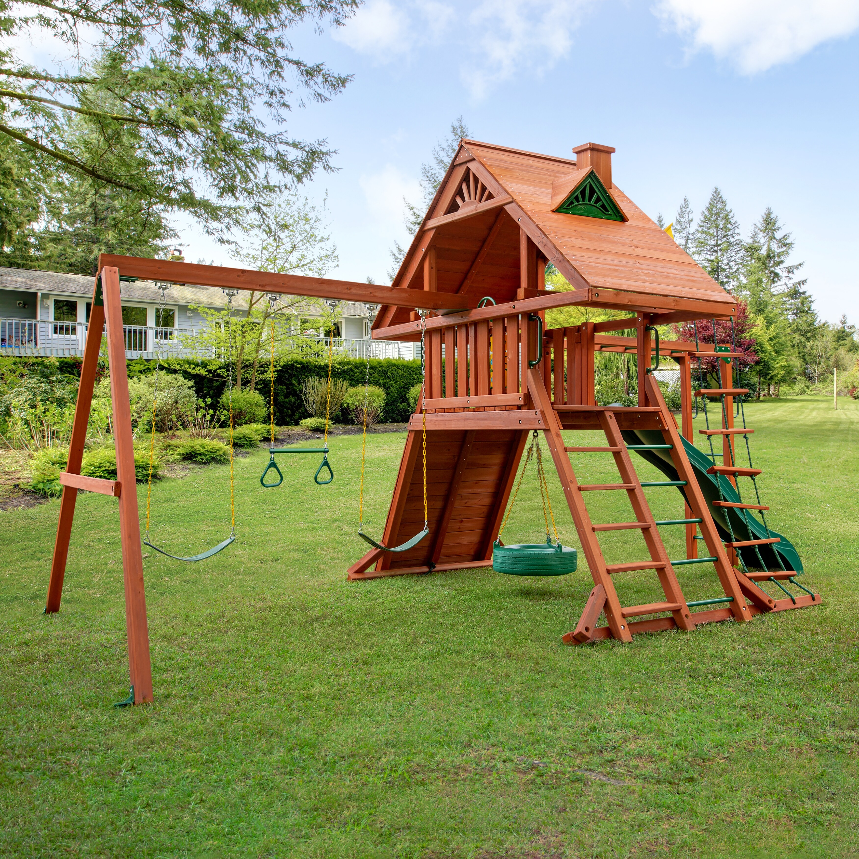Wooden playsets with monkey sale bars