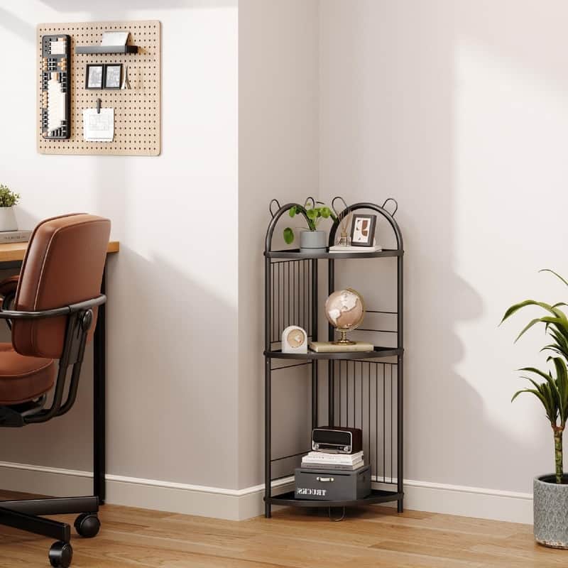 Storage Corner Shelf Unit - 9.84"D x 9.84"W x 32.08"H
