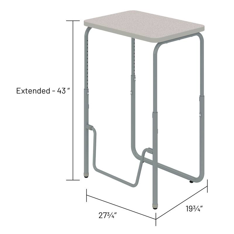 Height Adjustable Kid Desk with Swinging Footrest Bar