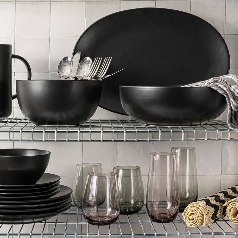 over&back Coupe Semi-Matte Stoneware Low Serving Bowl, 3.2qt