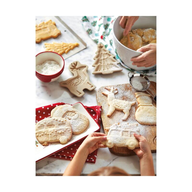 Tree Heirloom Stoneware Cookie Mold Stamp Decoration, Dishwasher Safe