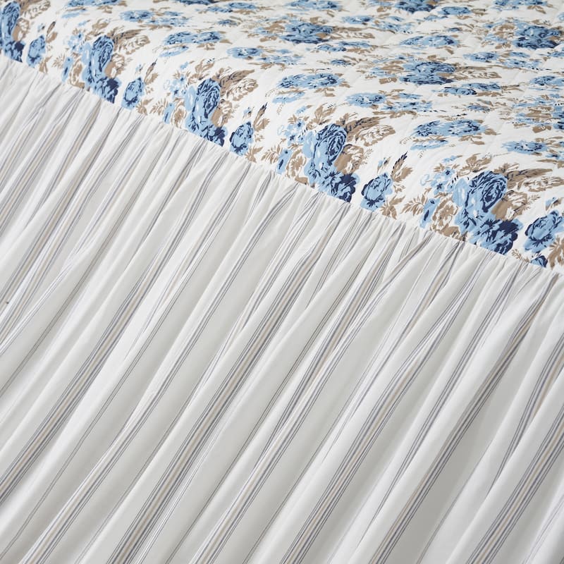 Annie Floral Coverlet- Blue or Portabella