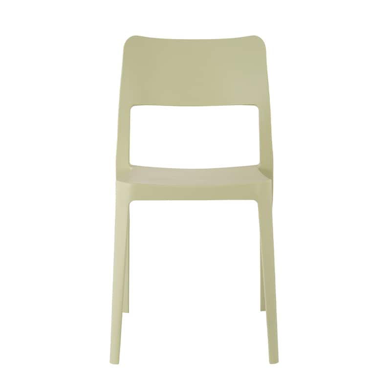 La Vie Resin Stackable All Weather Armless Chair, Set of 2
