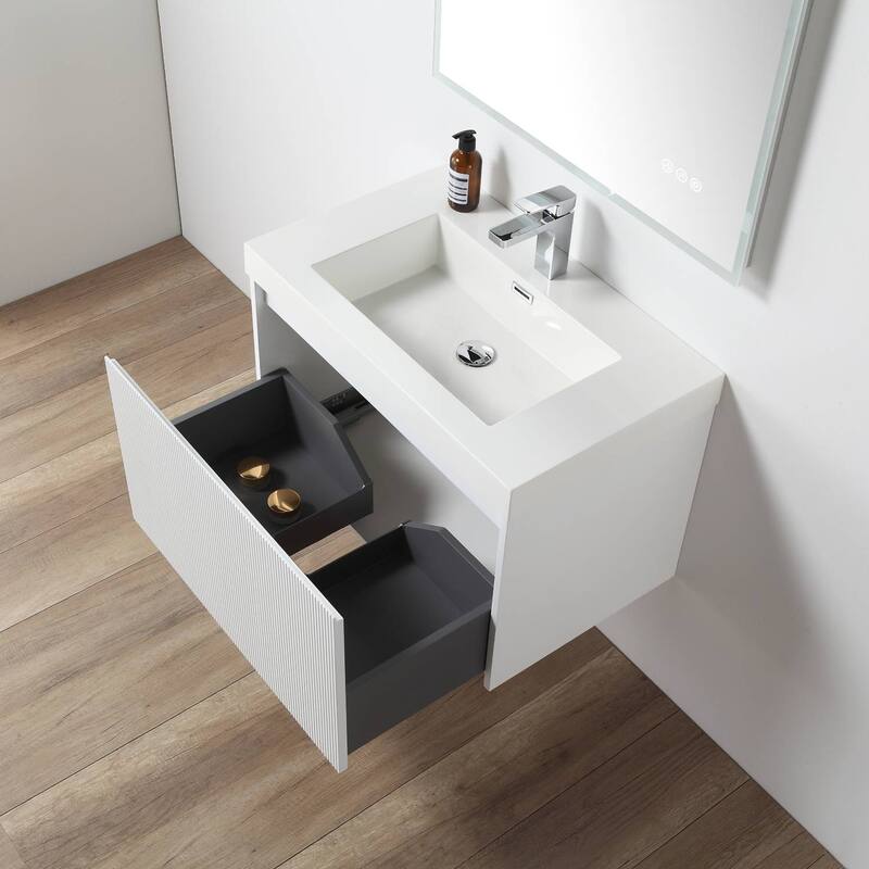 Floating Bathroom Vanity with Sink, Wall Mounted Vanity