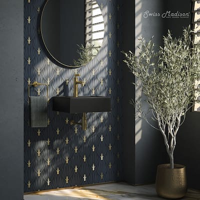 Claire 15" Ceramic Wall Mount Sink In Matte Black - 15.0" x 15.0" x 5.0"
