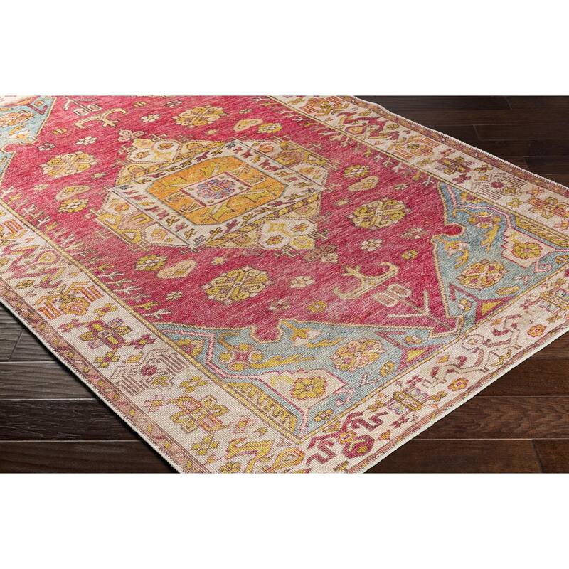 Livabliss Traditional Amelie Medallion Washable Area Rug