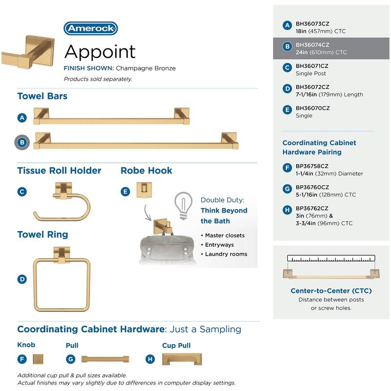 Amerock Appoint 24" Towel Bar