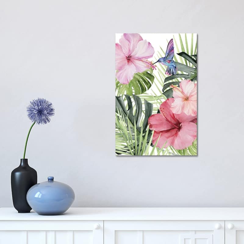 iCanvas "Hibiscus & Hummingbird I" by Jennifer Paxton Parker Canvas Print - 18x12x1.5