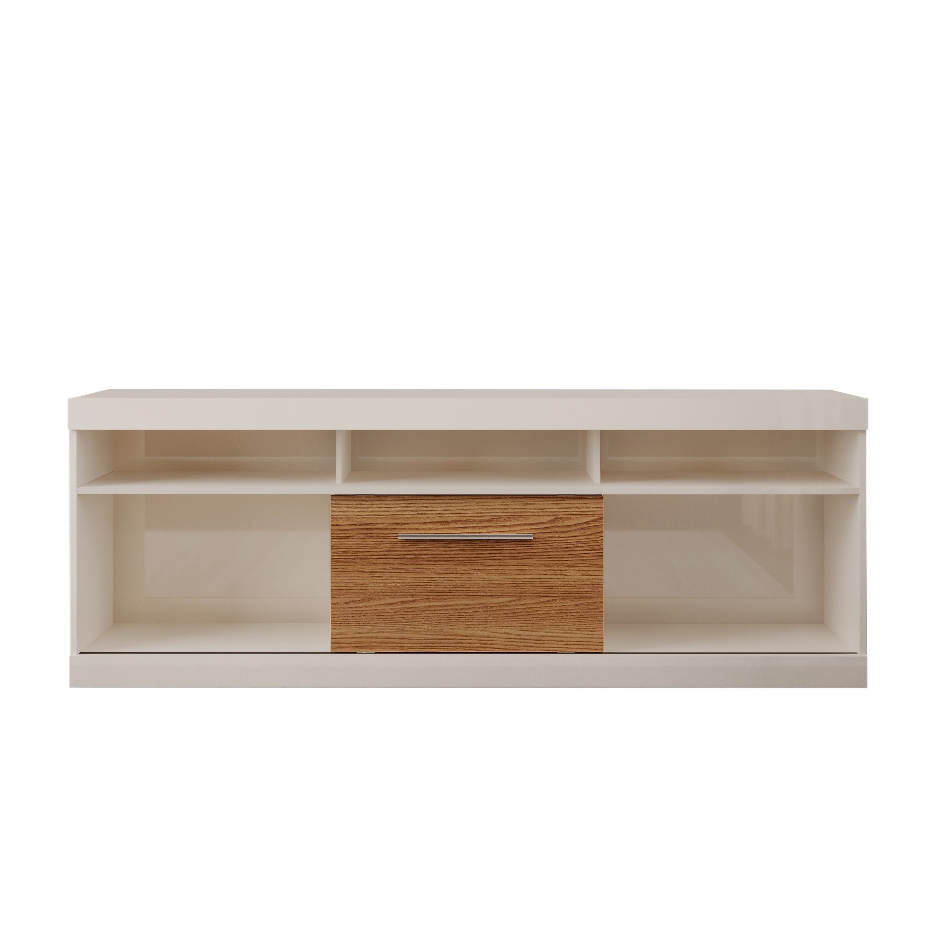 White tv online stand with cubbies