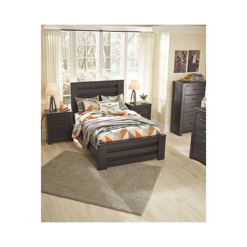 Brinxton Black Panel Bed