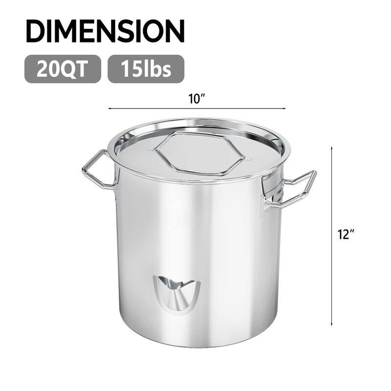 Stainless Steel Steamer Pot With Water Fill Spout, Divider And Rack