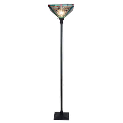 Tiffany-Style Mission Design 1-light Blackish Bronze Floor Lamp