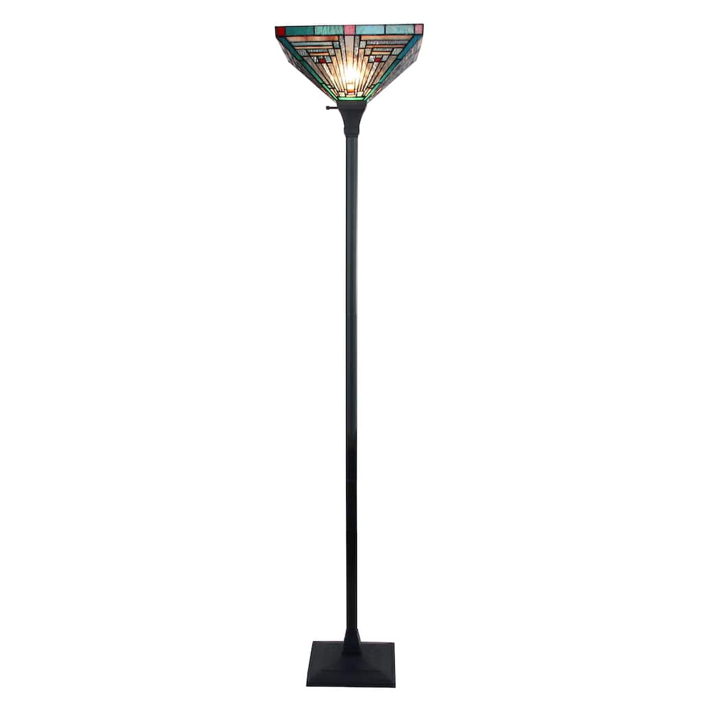 Tiffany-Style Mission Design 1-light Blackish Bronze Floor Lamp