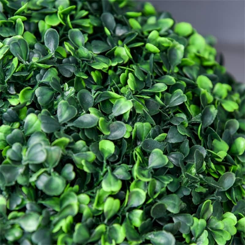 Artificial Boxwood Tree 23.5 Inch Green Faux Plant Indoor Outdoor Decorative with Cement Pot Low-Maintenance - 15" x 23.5" H
