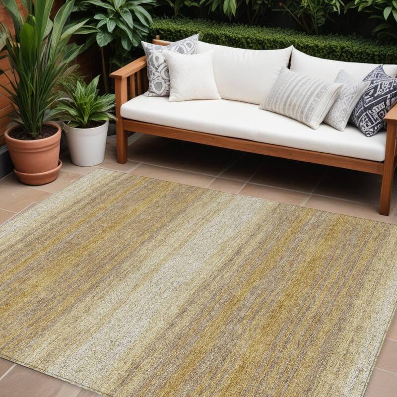 HomeRoots Abstract Transitional Rectangle Outdoor Rug - 9' X 12'