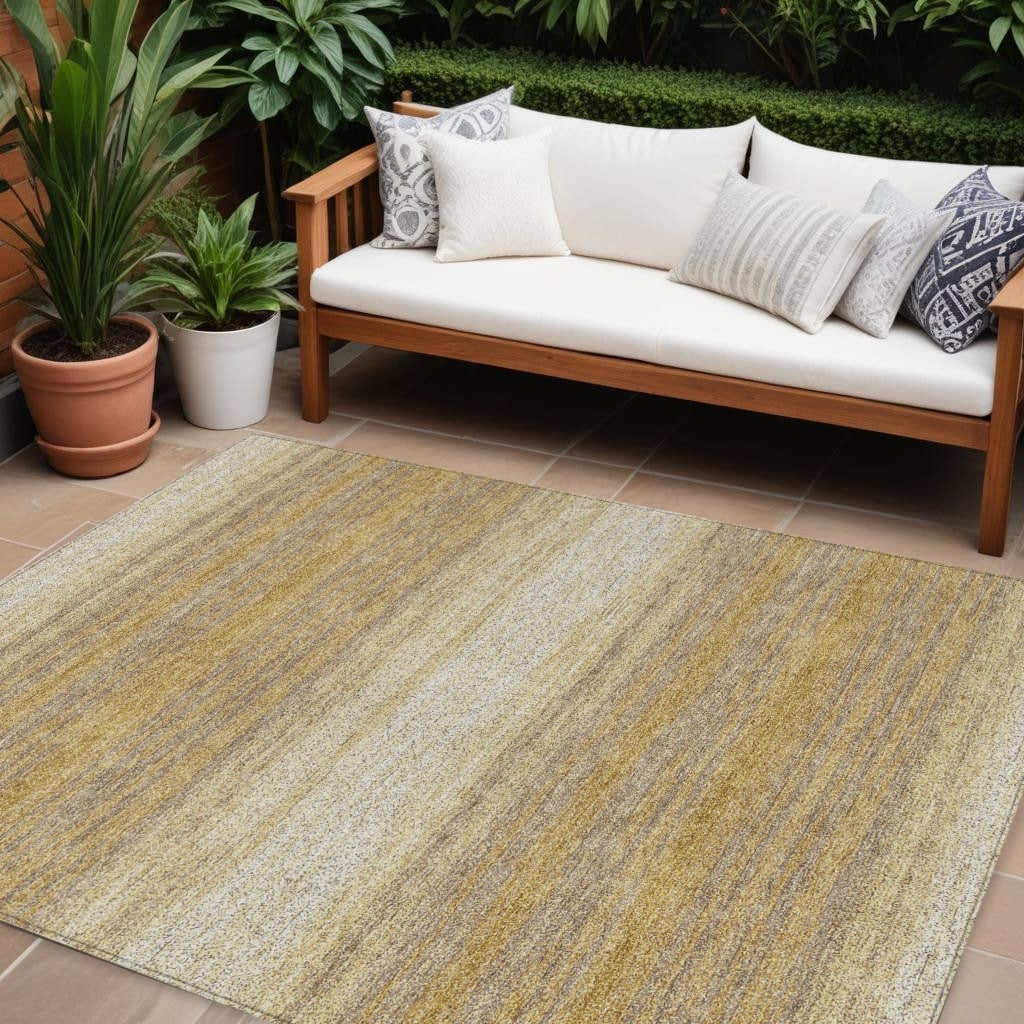 HomeRoots Abstract Transitional Rectangle Outdoor Rug