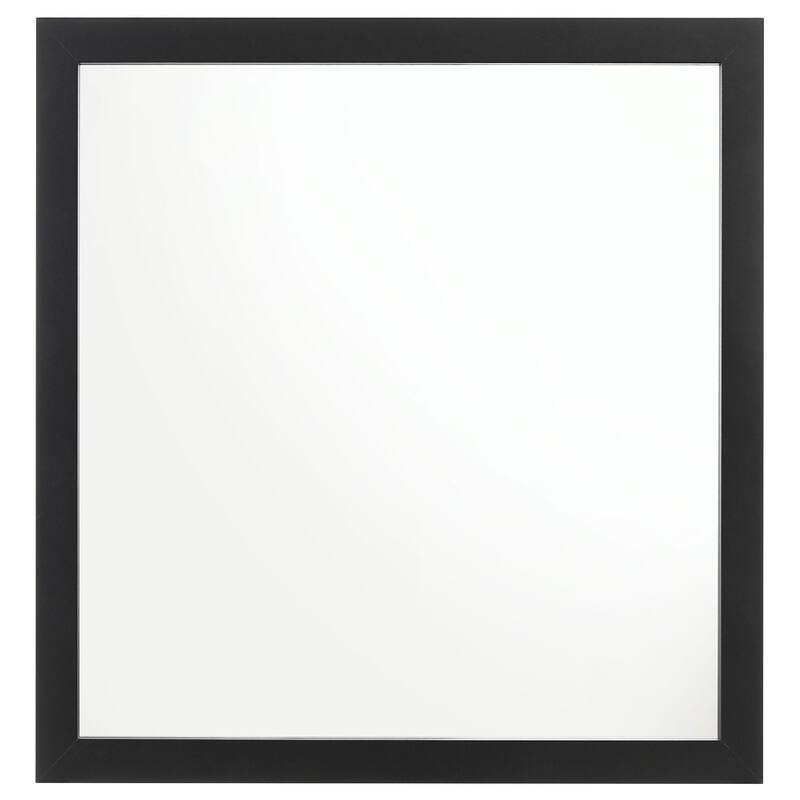 Dle Rectangular Dresser Mirror, Flush Frame, Flat Glass, Black Wood