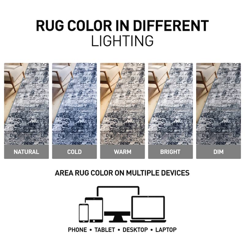 World Rug Gallery Distressed Abstract Area Rug